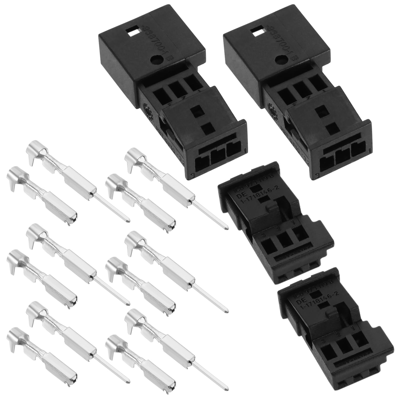 Create idea 2 Sets Fiches de Voiture à 3 Broches Connecteur Mâle/Femelle pour Haut-Parleur Automobile Composant de Capteur de Pluie 6905977 8377064 Compatible avec BMW en Plastique Métal