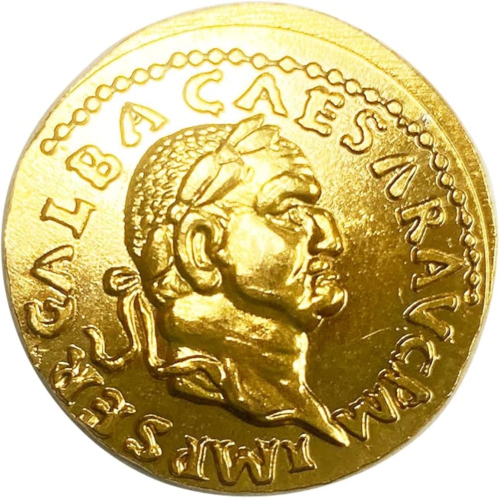 Amazon.co.jp: レプリカコイン ガルバ アウグストゥス 古代ローマ 金貨 硬貨 コイン アンティーク キーホルダーペンダント お守りなどに  : ホビー
