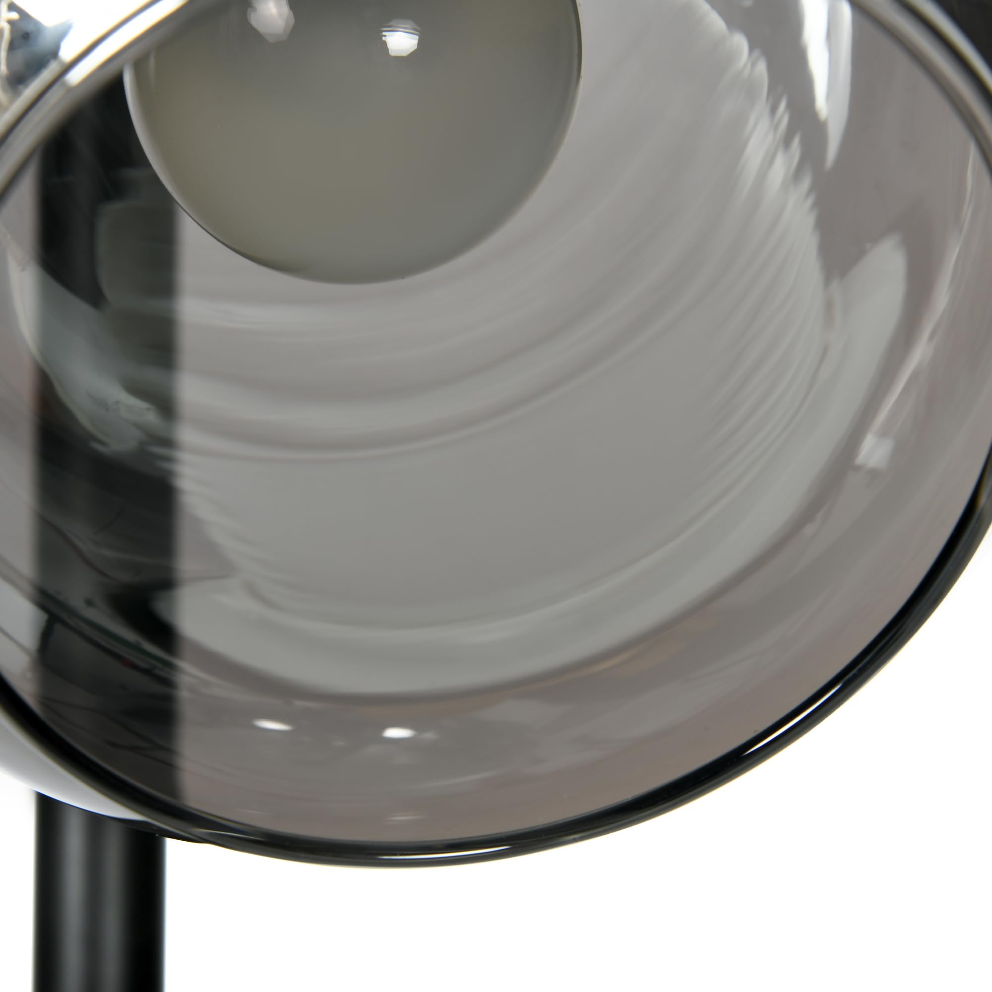 HOMCOM Lampada da Terra in Metallo ad Albero, Lampada per Soggiorno con 3 Paralumi in Vetro, Ø36x162 cm, Nero e Grigio