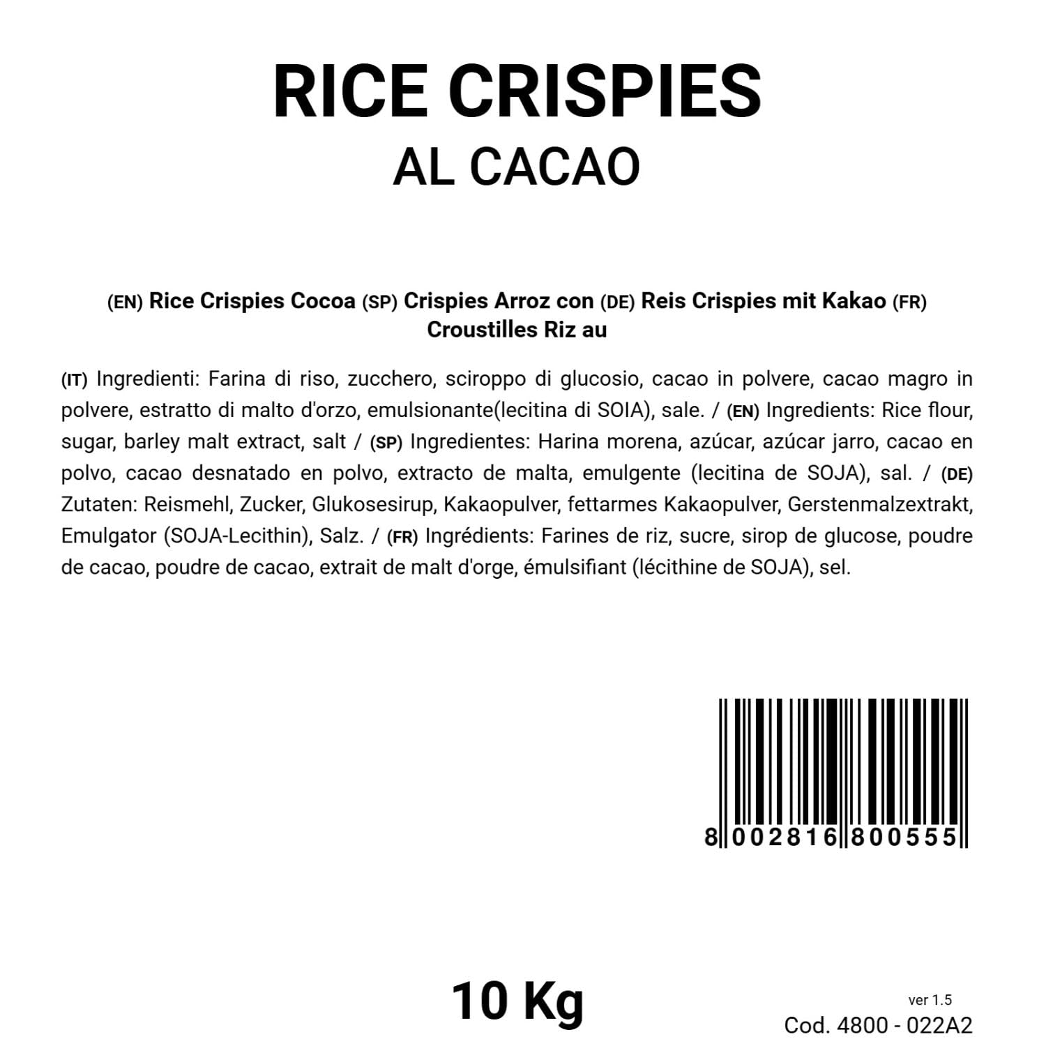 Bongiovanni (Farine e bontà naturali) Rice Crispies al Cacao 10Kg