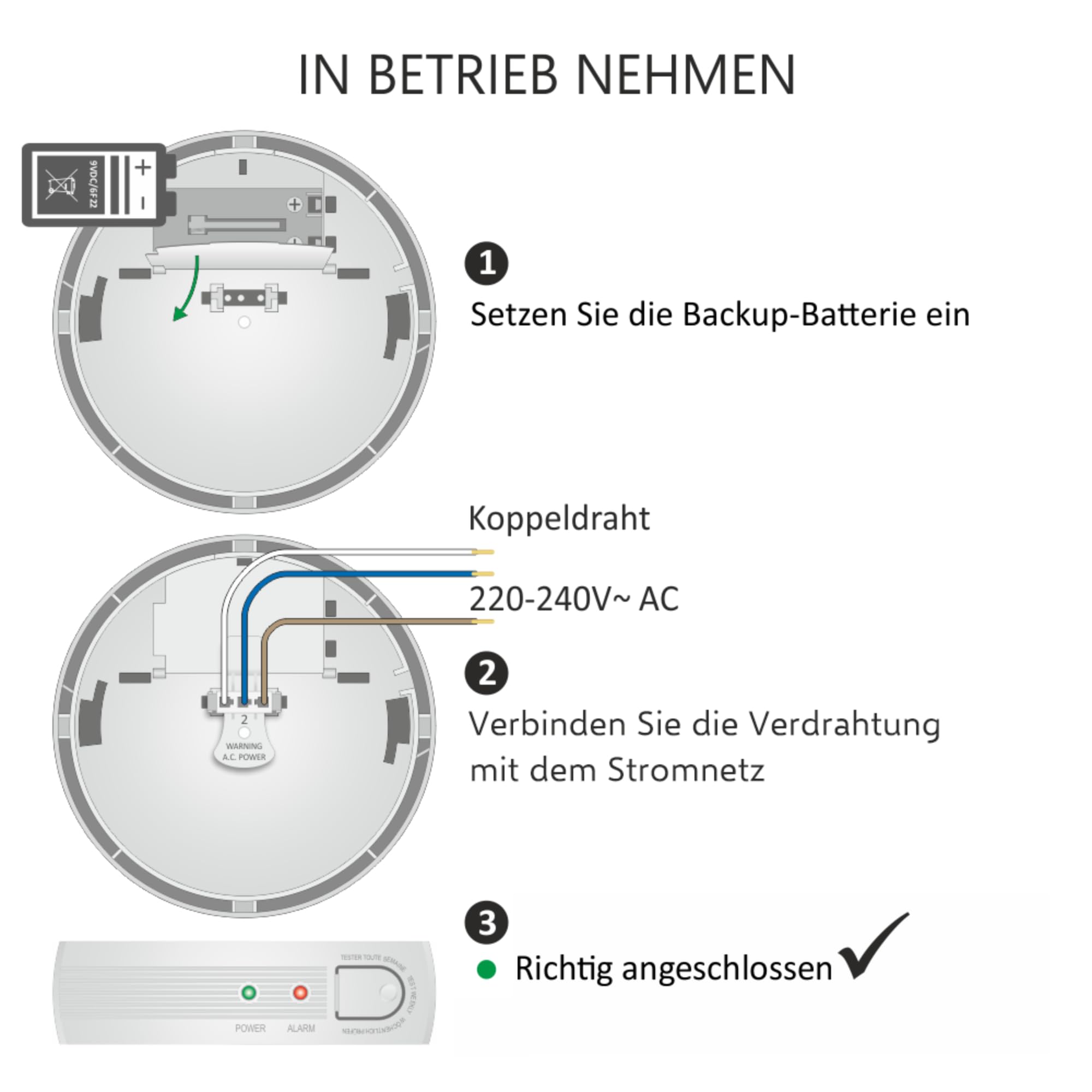 ELRO FS1105P Rauchwarnmelder Set, 230V, vernetzbar mit 5-Jahres Batterie, EN14604 konform, 6er Pack