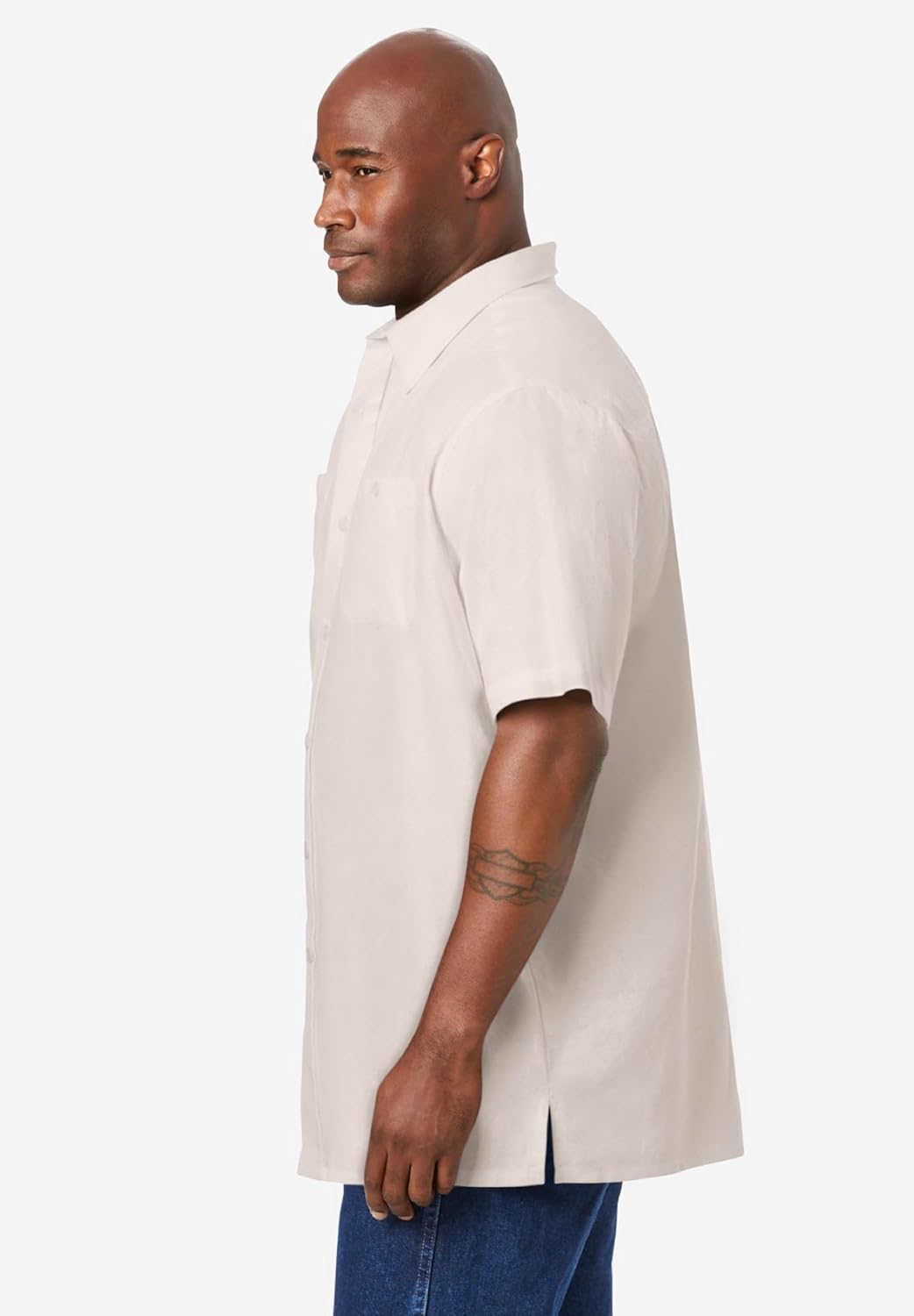 KingSize Men's Big & Tall Short-Sleeve Linen Shirt