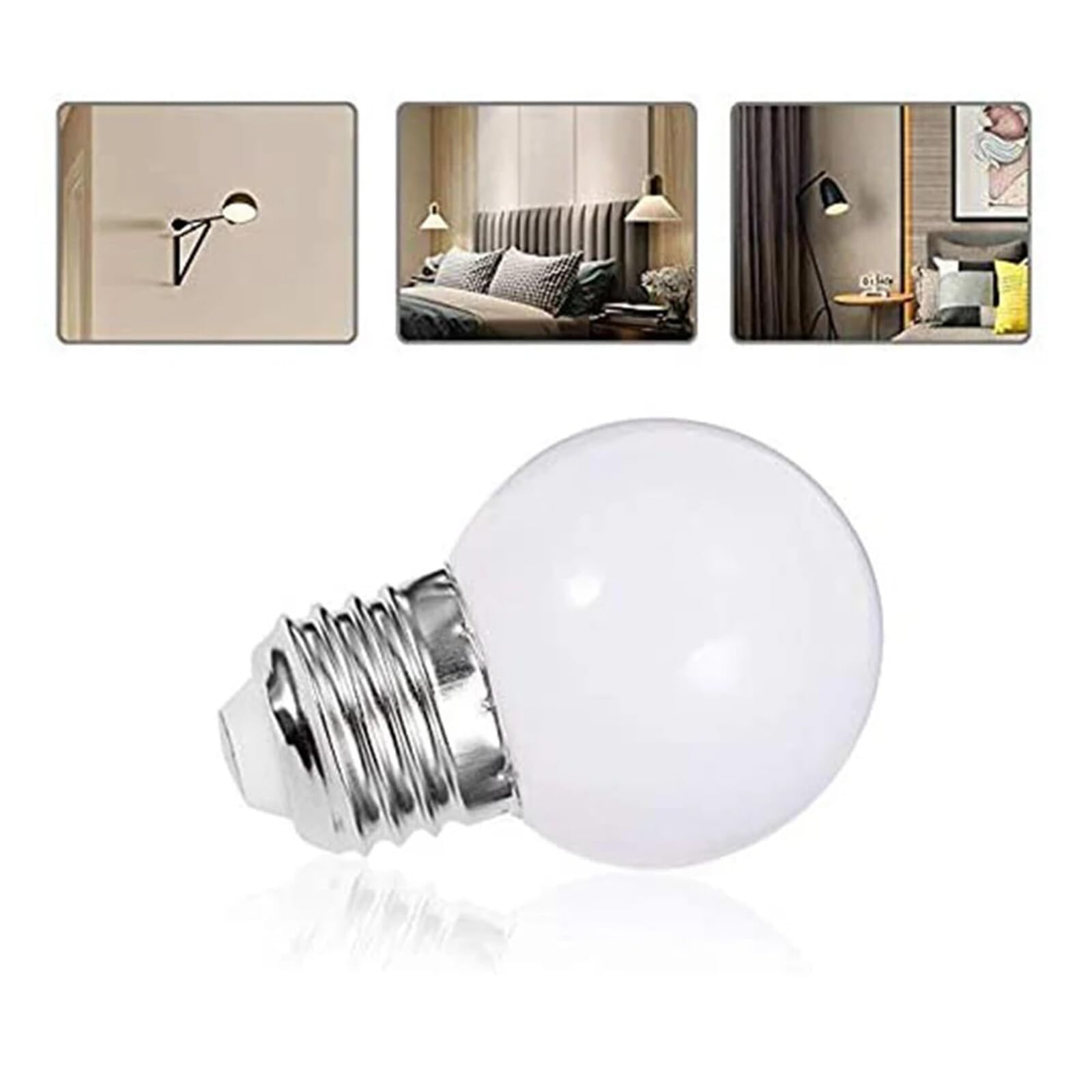 Bombilla LED G45 de plástico, globo lechoso, E27, ACdena de luces blanca, 1W, 2W y 3W, para fiestas en el jardín (E27, 220V, 3W)