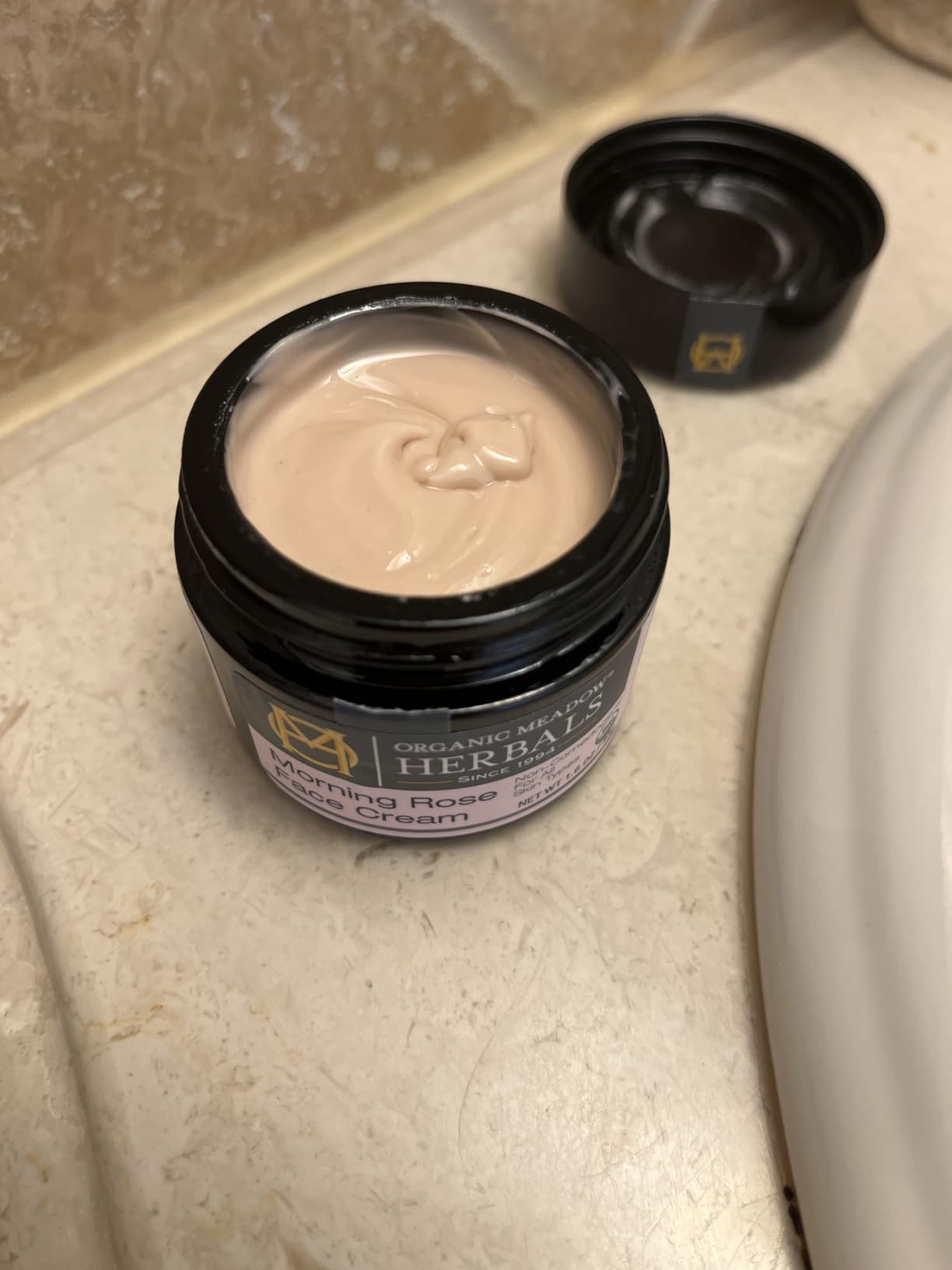 Organic Meadow Herbals Morning Rose Face Cream, Balances & Illuminates, 1.6 oz, USDA Certified Organic. For All Skin Types, Non-comedogenic-Woman-Owned & Operated Since 1994