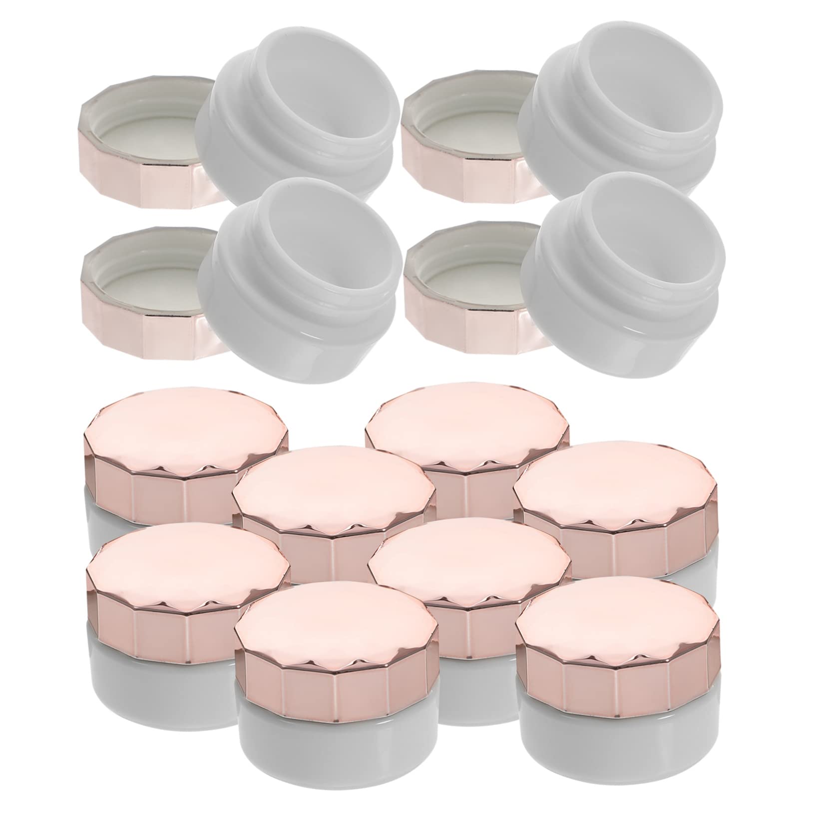 STOBOK 4er-set Mini-make-up-behälter-set Reise-kosmetik-aufbewahrungsbox Mit Deckel Leere Nachfüllbare Kunststoffgläser Für Cremelotion 12 Stück * 4