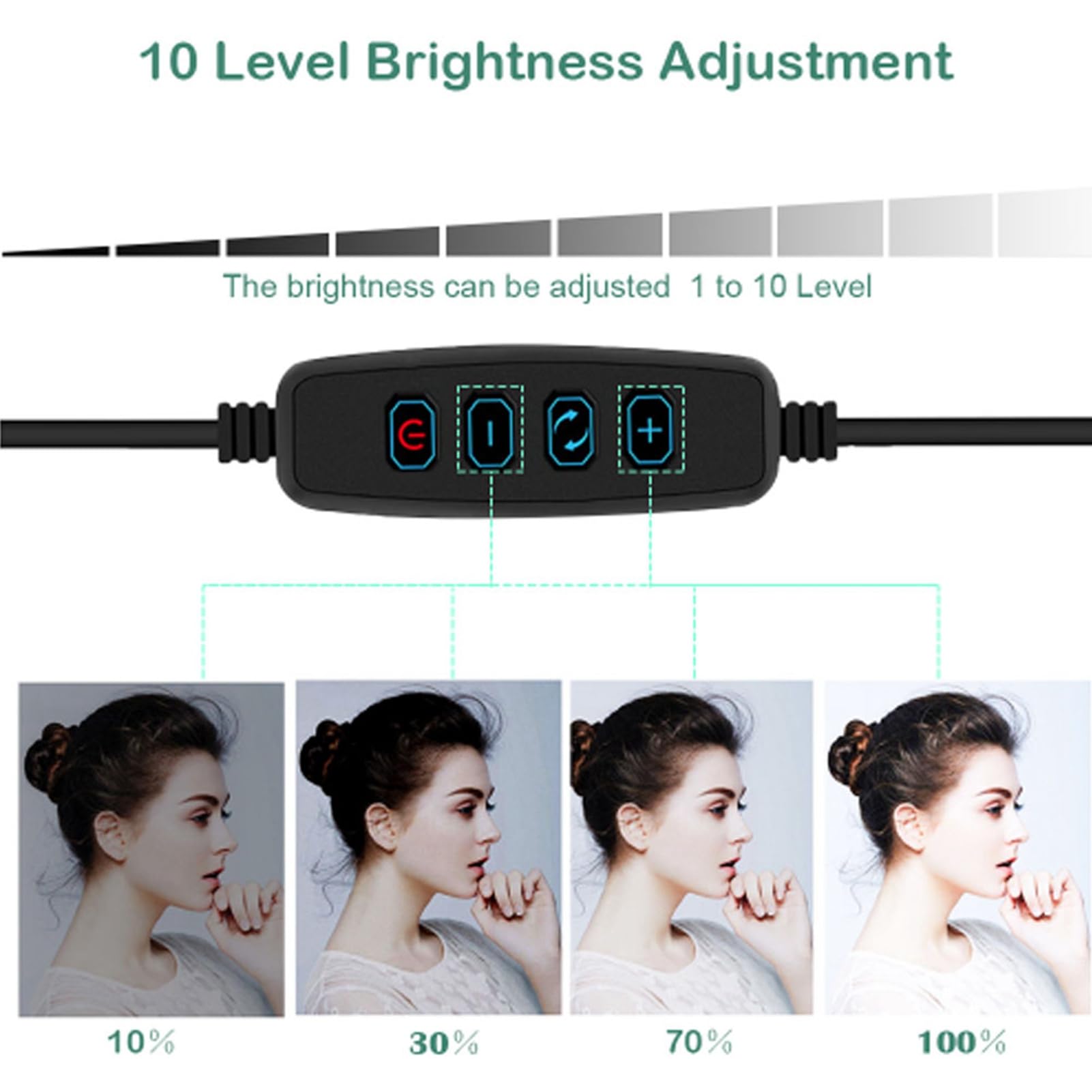 CHICIRIS 12W LED -Ringlicht: 10 -Zoll 10 Zoll Fülllampe mit der Handy Getriebeklemme und der Lebensdauer Stütze Lichtmodi