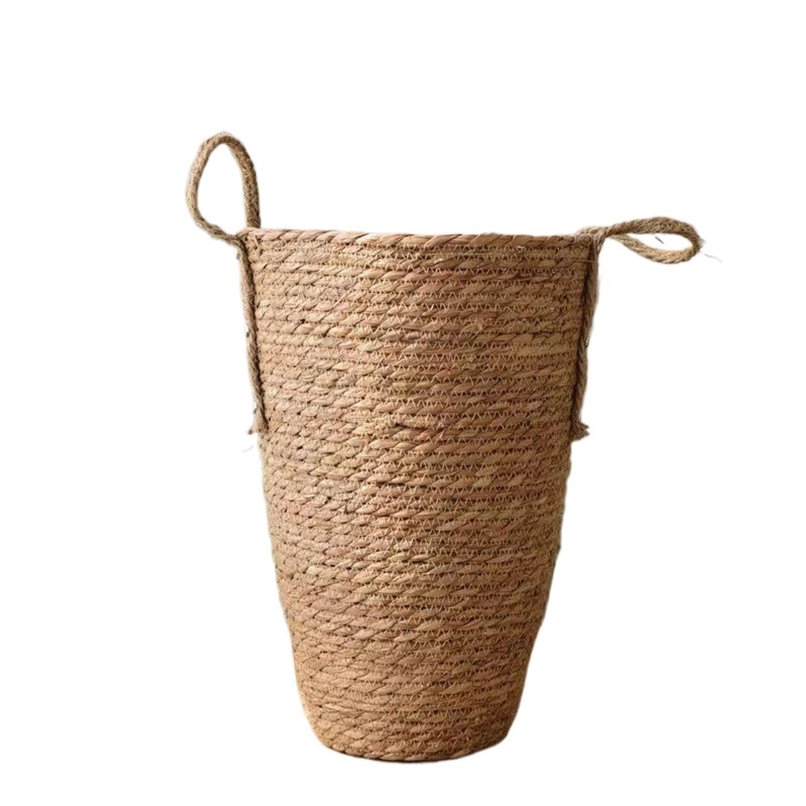 Cache Pot en Osier Grand Panier de jardinière en Osier, Pot Fleur, décoration Jardin Maison, Seau à Linge, paniers Rangement for vêtements Sales, Porte-Jouets(Size M 21x35cm)