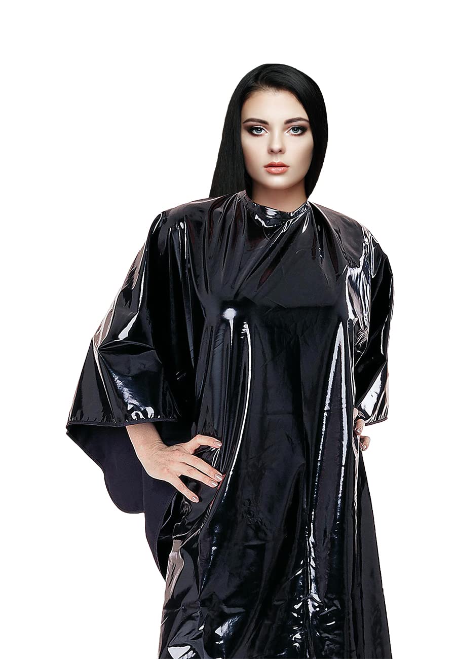 Cricket Metro Mega All Purpose Hair Salon Barber Cape – Extra Large 54" x 65", Waterproof and Bleach-Resistant Polyurethane Material, Adjustable Snap Neck Closure Hair Cutting Cape – Black