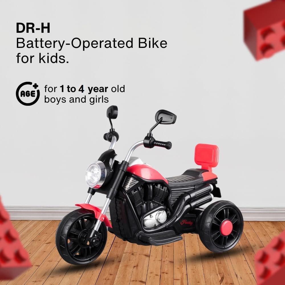 SHAKYA WORLD 3 Wheel Bike Rechargeable Battery Operated Ride-On Bike for Kids,1 to 4 Years with Foot Accelerator, Red 3