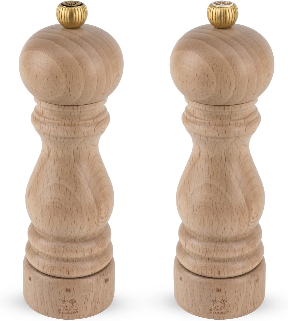 Peugeot Light Wood - Paris U'select 18 Cm Pepper And Salt Mill Set - 6 Predefined Settings - Salt And Pepper Grinder Set - Powdered Salt Innovation, Zirlion Mechanism - Pefc-Certified Wood