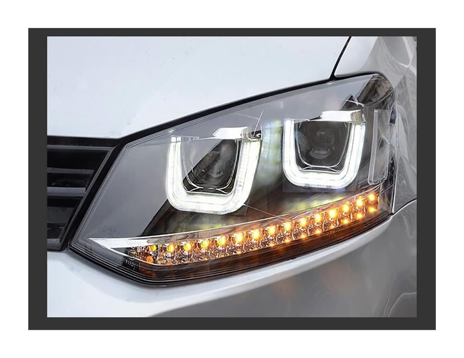 Dynamiczny kierunkowskaz do VW Polo GTI Typ 2011-2018 przednia soczewka dynamicznego kierunkowskazu (światła mijania LED)