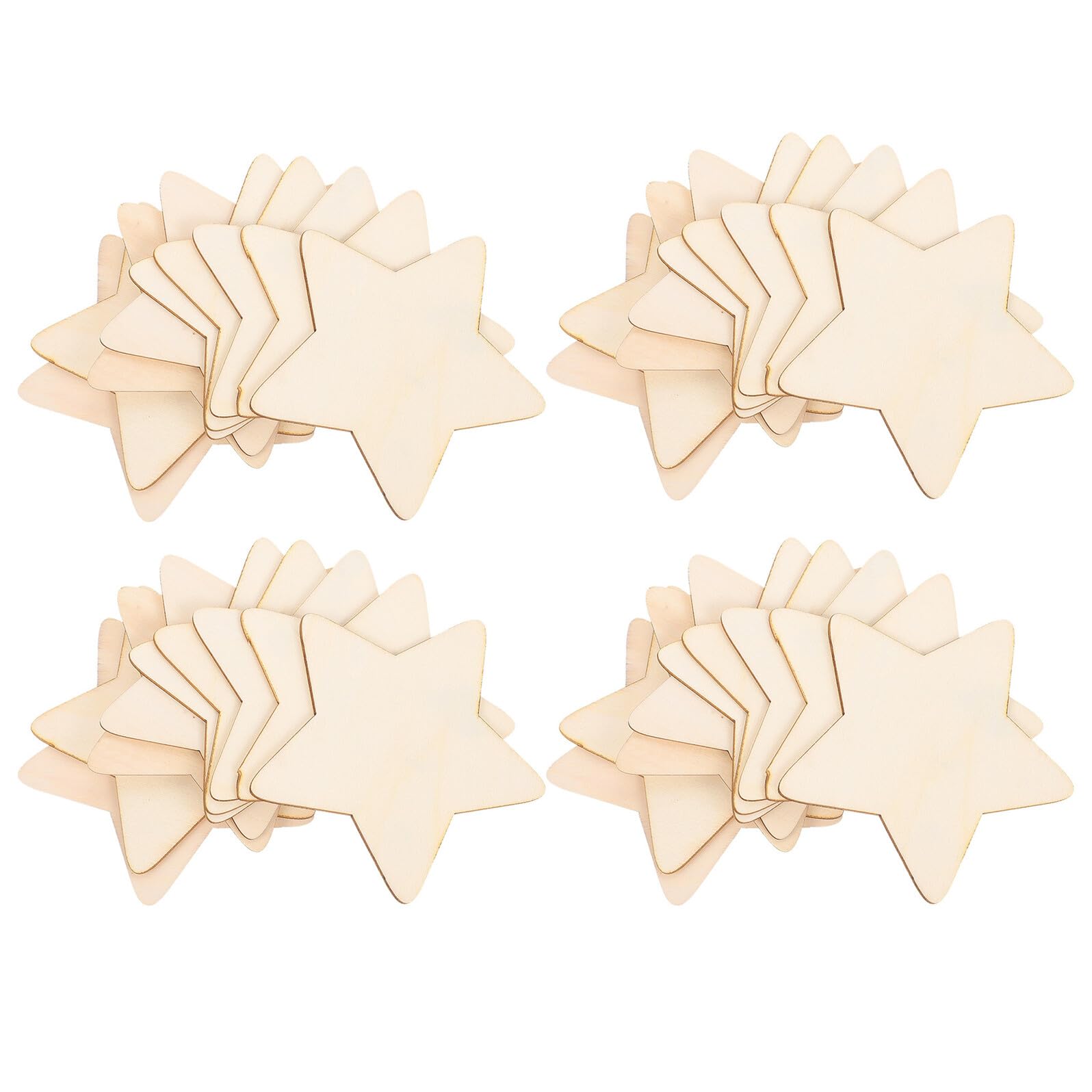 Astillas de Madera en Forma de Estrella para Manualidades Diy, 50 Piezas