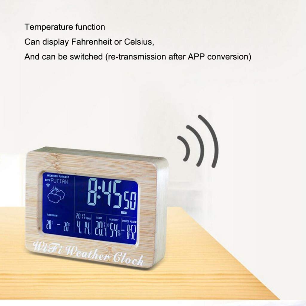 Sveglia ze stacjami meteorologicznymi, cyfrowym wyświetlaczem LCD, prognozami, sterowaniem głosem, niską emisją węgla, duża
