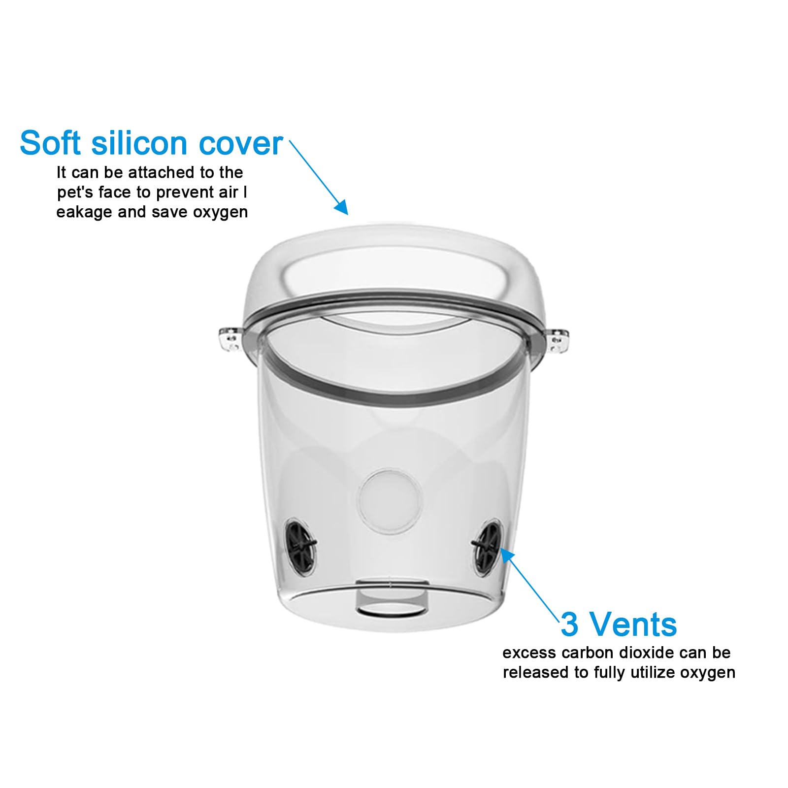 Masque à oxygène pour animaux avec tube, tailles au choix (S/M/L) | Masque inhalateur pour chats et chiens | Convient aux chiots aux grands chiens | Accessoires vendus séparément (SML)