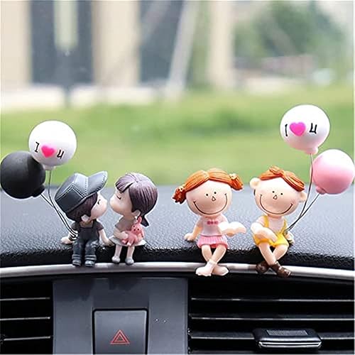 Asnewa Lindos adornos para pareja, lindo adorno interior de automóvil para parejas, decoración de automóvil, lindas parejas de dibujos animados,