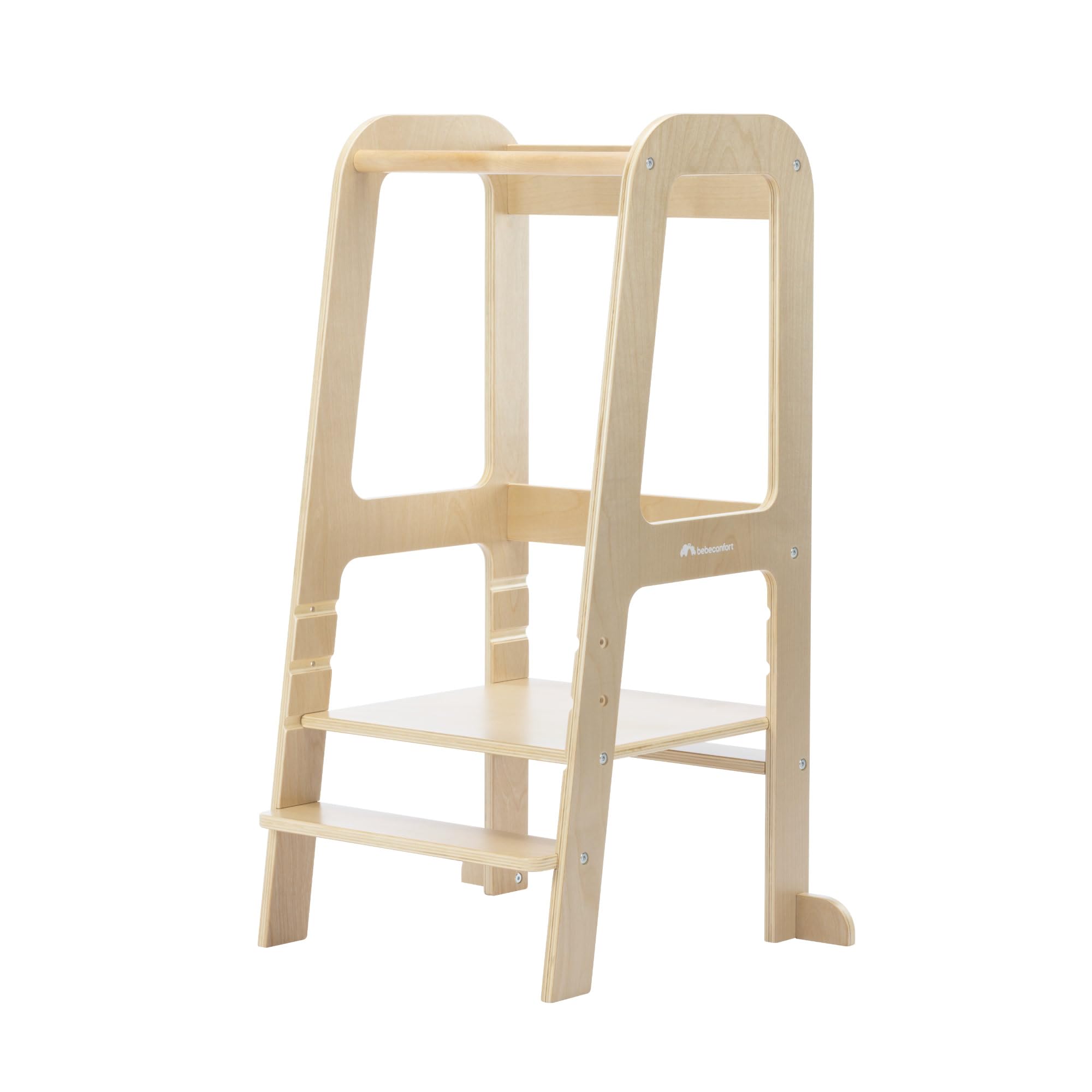 Bebeconfort Hoya, Torre Aprendizaje Montessori, 1,5-6 Años (10-30 kg), 3 Alturas Ajustables, Seguridad Certificada, Taburete Infantil Ligero de 6,2 kg, Diseño Duradero, Natural Wood