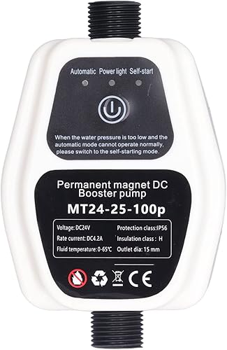 Bomba de presión de agua de 24 V CC, bomba de ducha silenciosa de 100 W, 25 Lminuto, con motor sin escobillas de detección automática, diseño