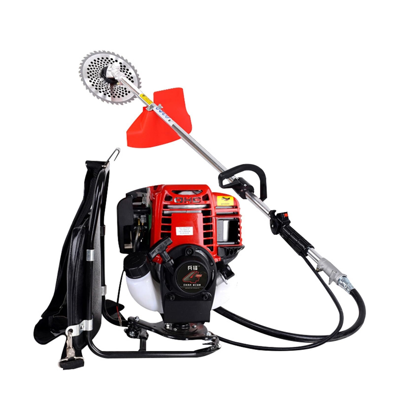 Desbrozadora de gasolina, cortadora de césped 6 en 1 con motor de gasolina de 4 tiempos FKGX35, cortadora de césped con mochila