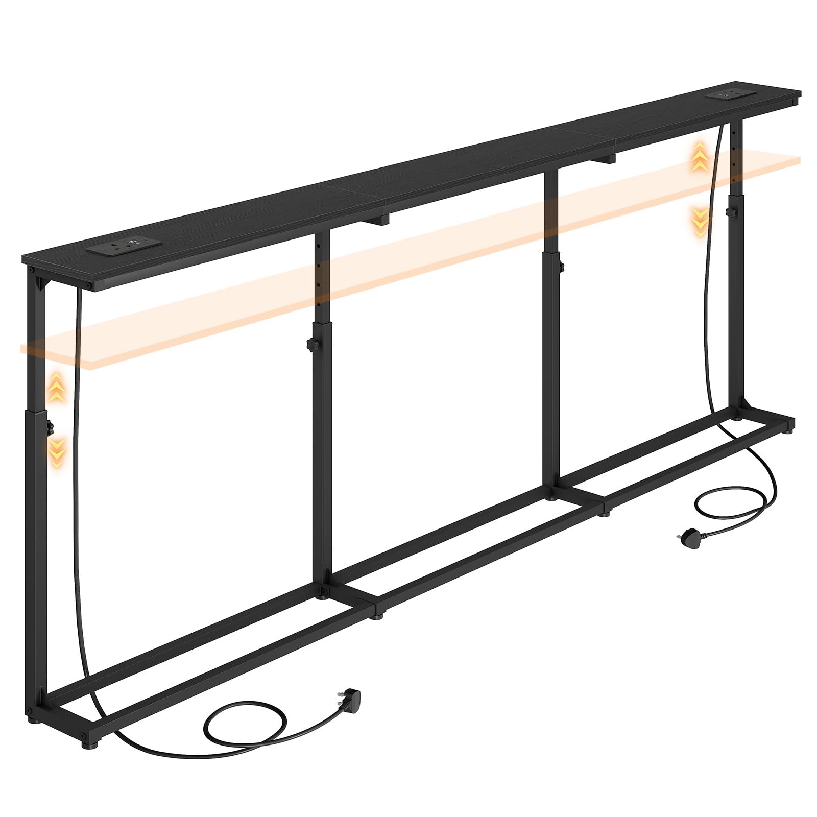 HOOBRO 200 cm Long Behind Sofa Console Table with 2 Power Outlets