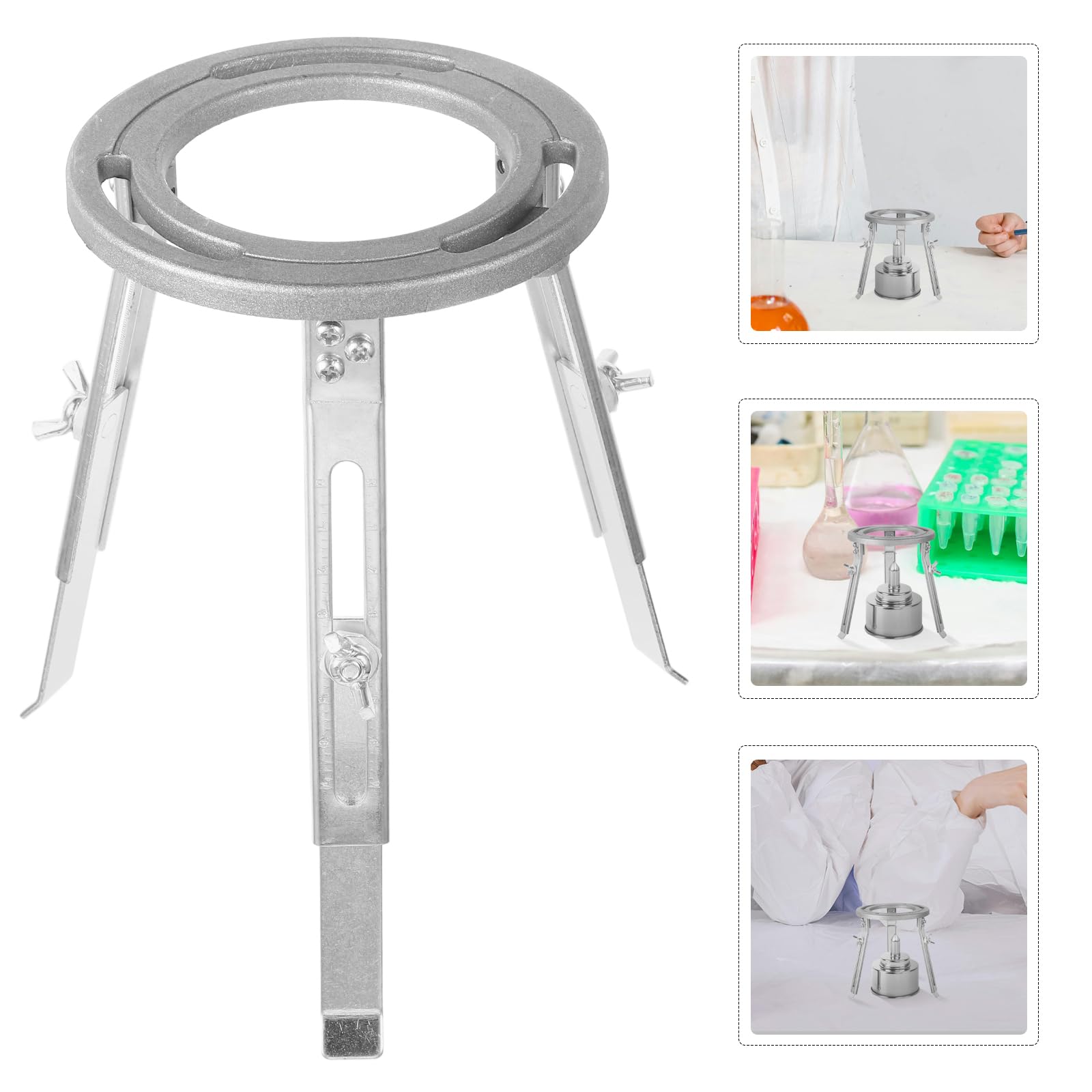 Scicalife Brûleur Bunsen de laboratoire - Réglable - Trépied de laboratoire - Trépied de laboratoire - Lampe à trois pieds - Soutien des fournitures de laboratoire - Pour les expériences de chimie