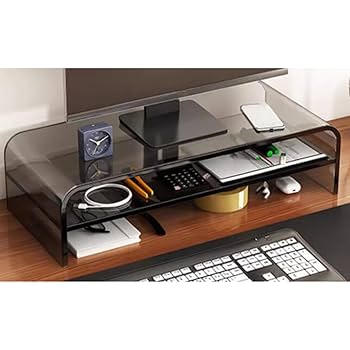 Amazon.co.jp: MJKQ9 モニター台 モニター台 グレー 透明 多機能