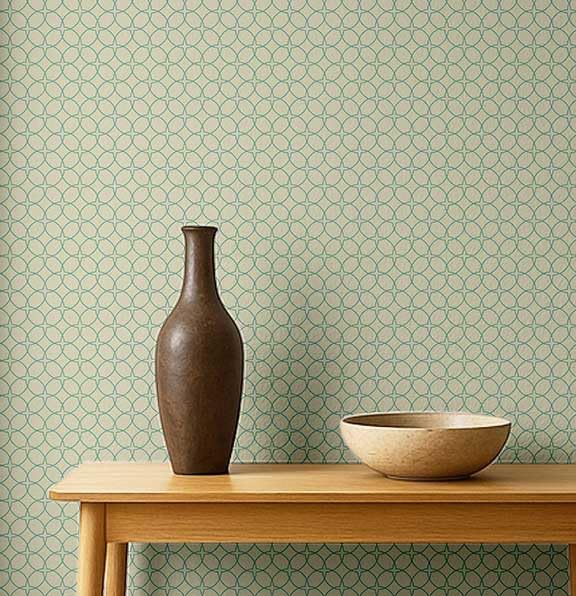 Papier peint rouleau amovible pour mur vinyle vert S4Sassy