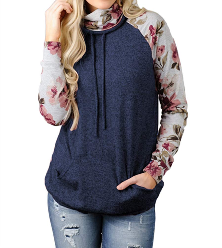 Xuan2Xuan3Women's Sweatshirt Long Sleeve Floral Cotton Jersey Pullover Hoodies Top Coat Jumper