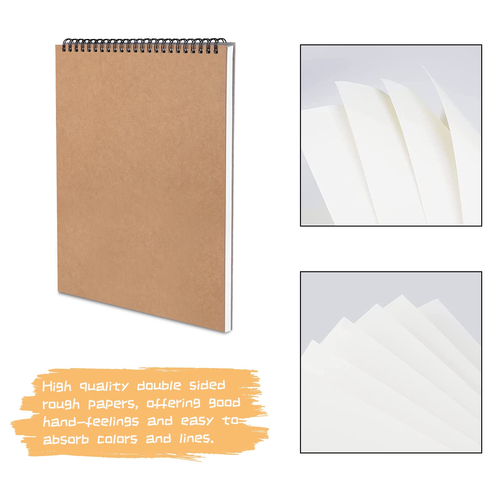 Album Da Disegno Sarsumir A4 - 2 Blocchi Con Carta Senza Acidi, Rilegatura A Spirale, Per Artisti - Foto 3