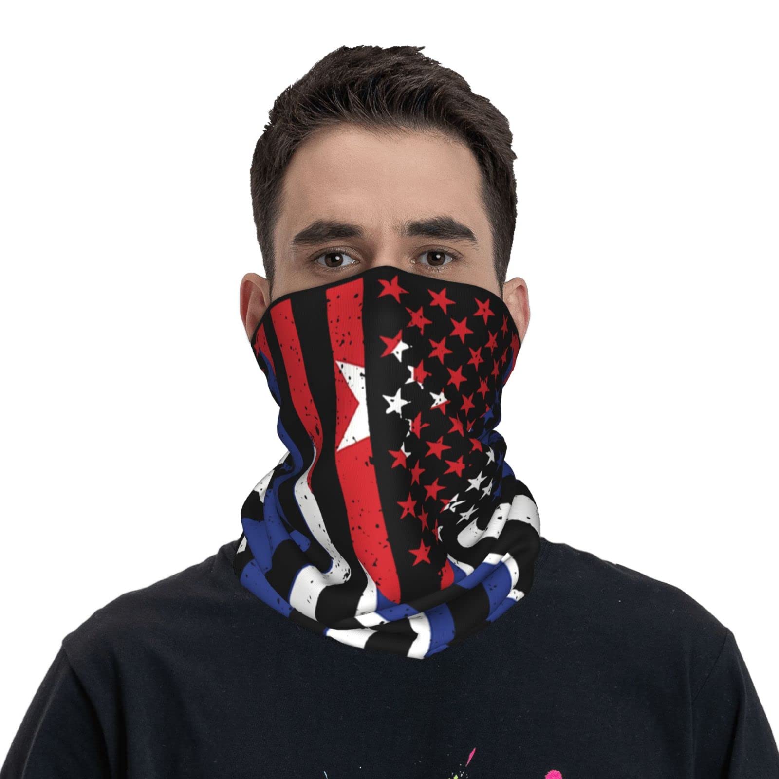 Cuban Flag Headwear Bandana Neck Gaiter Face Scarf Outdoor Neck Warmer Balaclava for Running Cycling Skating