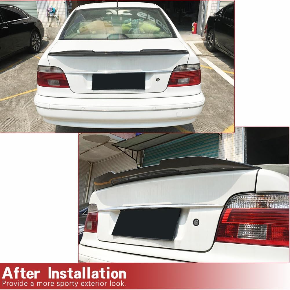 Carbon Fiber Rear Trunk Spoiler for BMW 5 Series E39 520i 523i 525i 528i 530i 535i 540i Sedan 1996-2003 Rear Deck Lid Spoiler Wing Trunk Lip Spoiler HighKick Rear Wing Spoiler Body Kits Factory Outlet