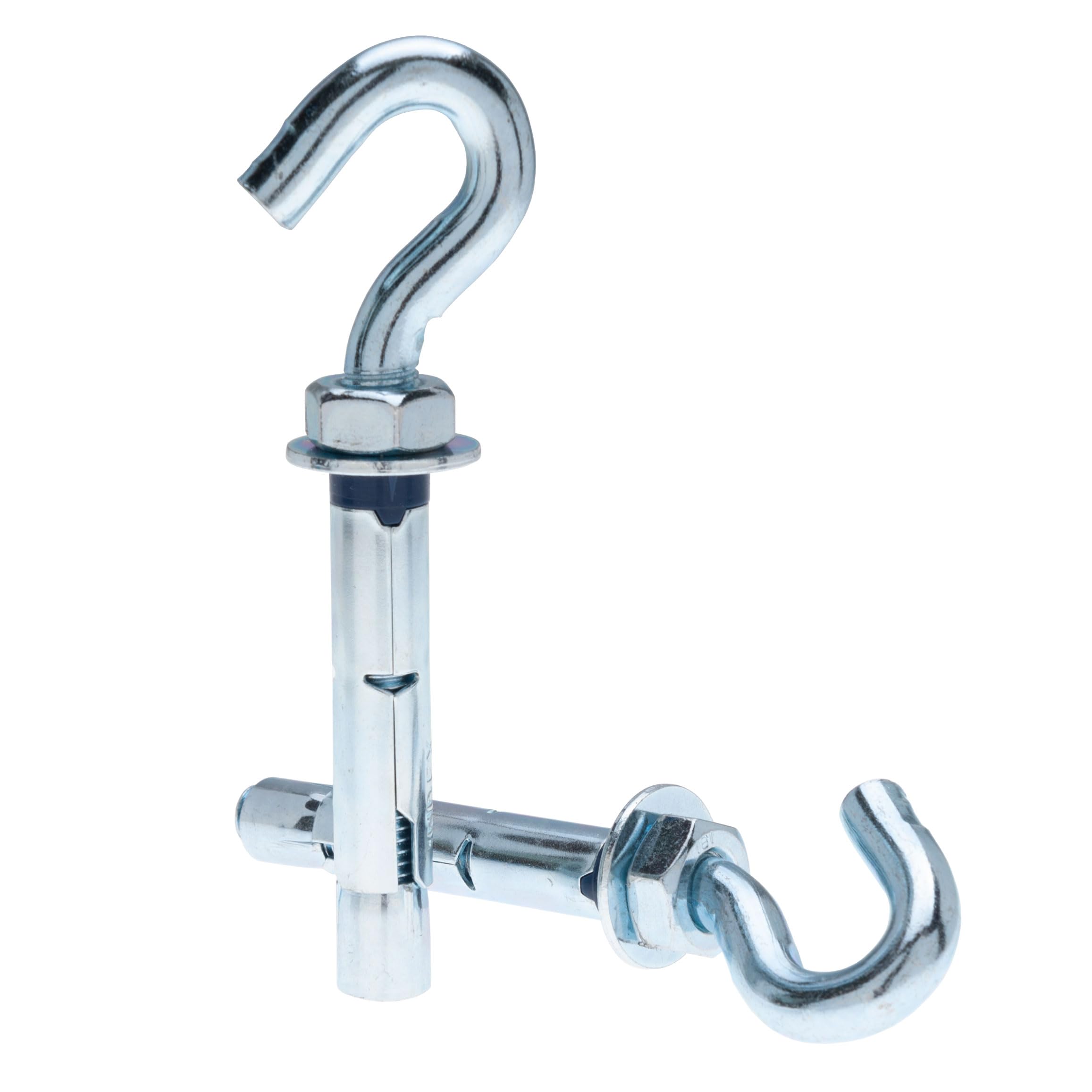 M8 Hak do ściany betonowej, hak kotwiący z tuleją metalową, śruba hakowa, 8x45mm z kołkiem rozporowym 10mm i nakrętką sześciokątną, otwarte mocowanie haka do materiałów stałych (6 pcs)