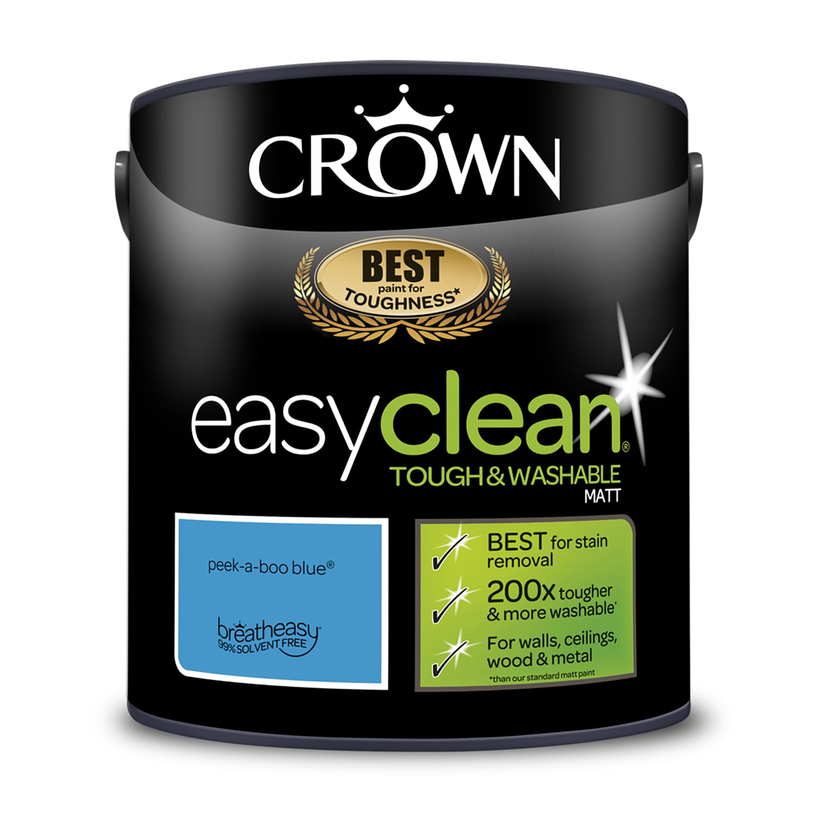 Crown Easyclean Peekaboo Blue Matt Emulsion Paint 2.5L