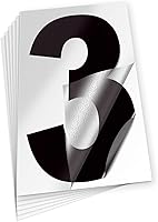 Vista 1 de iSYFIX Calcomanías de vinilo negro con el número 3 (tres), paquete de 6 calcomanías autoadhesivas de 8 pulgadas, calcomanías troqueladas y 3 Negro