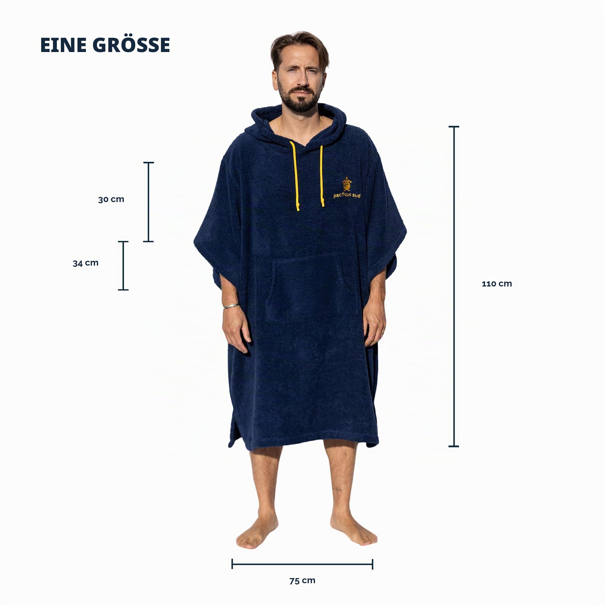 Surf Poncho - Vielseitiger Handtuchrobe mit Ärmeln, Kapuze und Fronttasche - Premium Tencel, ideal für Surfen, Schwimmen, Camping und Outdoor-Sportarten - Unisex, Einheitsgröße