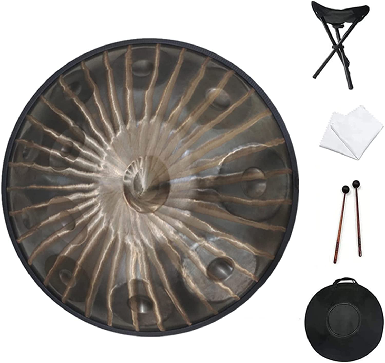 Handpan Drum 22 Inch Steel Tongue Drum D Minor Handmade Healing Musical Instrument Large Hand Drum for Beginners