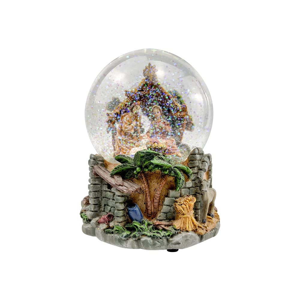 Amazon.co.jp: キリスト降誕のシーン スノードーム 100mm 聖家族