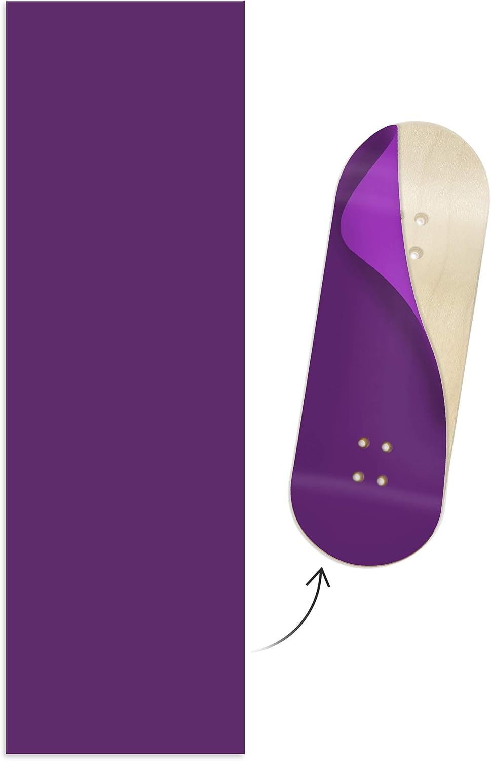 Colorblock Fingerboard Deck Wrap, Purple Orchid Colorway - Adhesive Wraps to Customize Your 32mm Fingerboard Deck - 110mm Long, 35mm Wide - Waterproof Vinyl - Teak Tuning