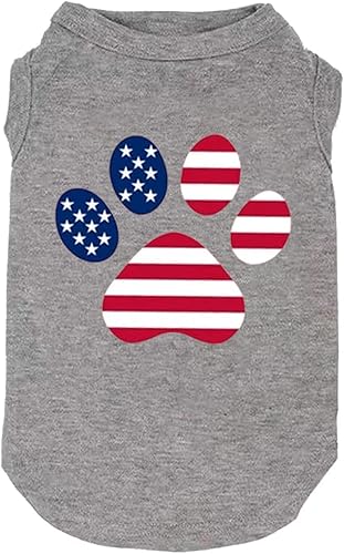 Ropa para perro con bandera estadounidense impresa para perro, camisa de paleta para perro, camisetas gráficas divertidas del 4 de julio, chaleco