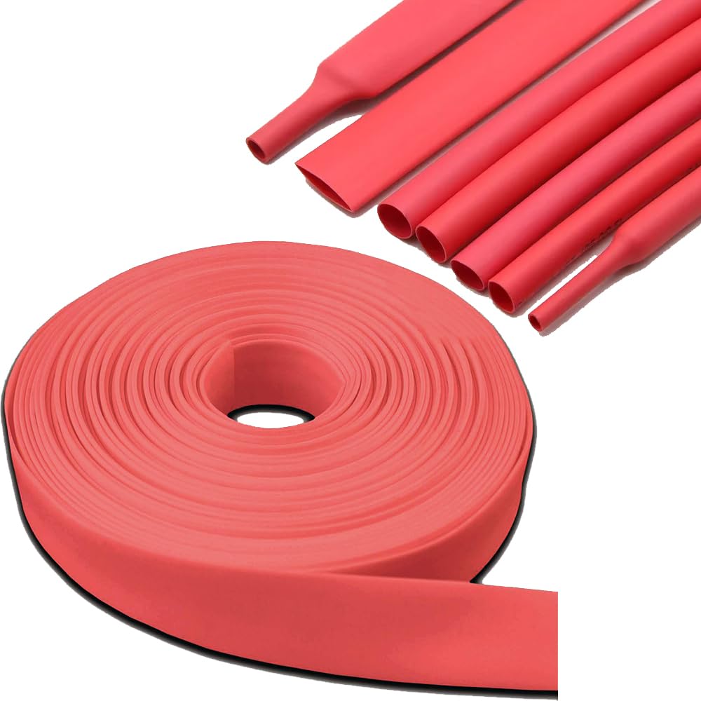 Gaine thermorétractable 3:1 pour isolation de fils électriques (rouge, 3,8 cm - 31,75 mm)
