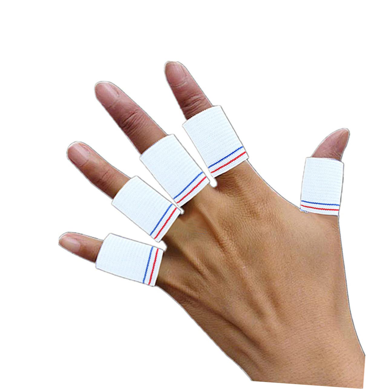 NOLITOY Nylon Finger Sleeves 20 Pack Basketball Finger Protectors Sports Braces for Injuries Training