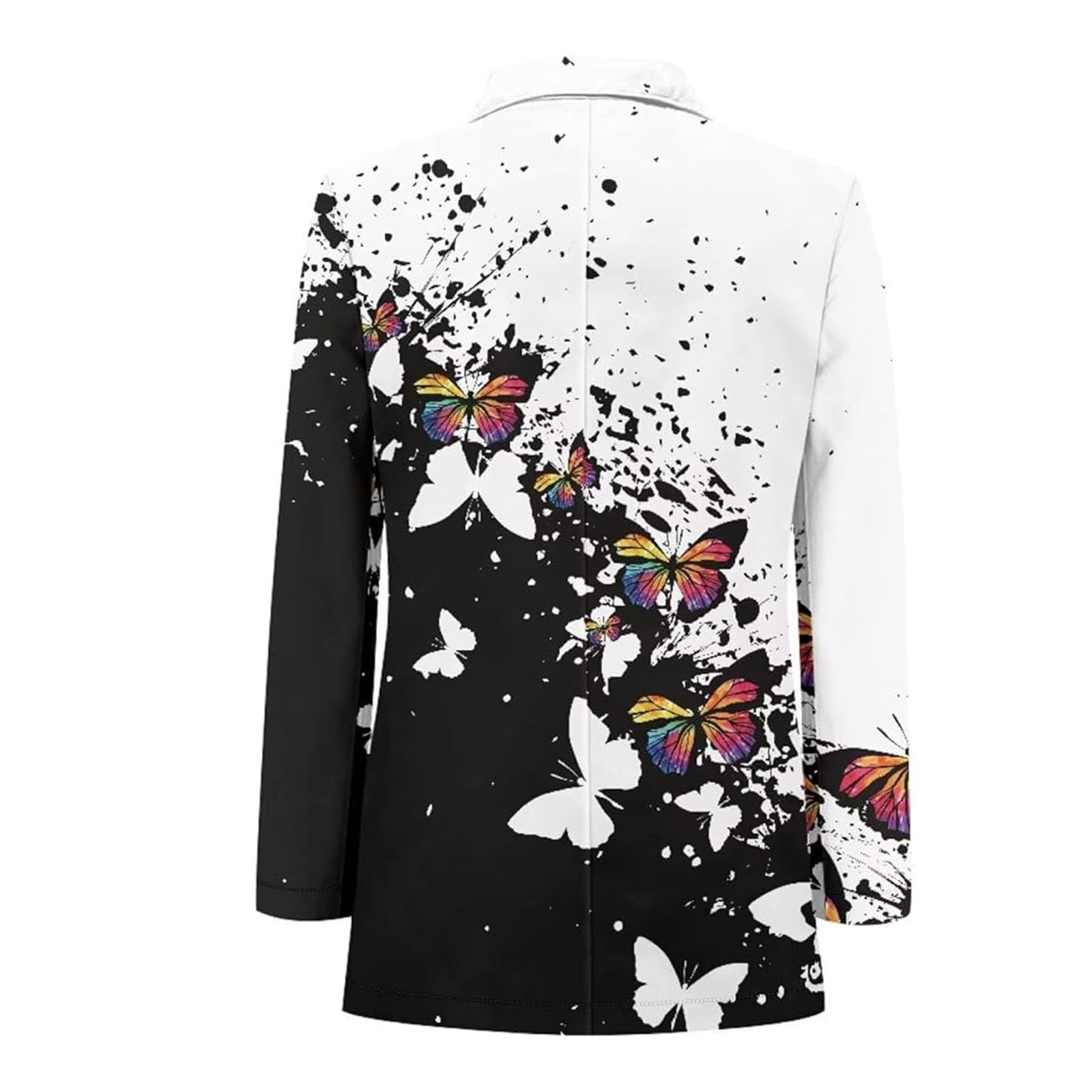 Blazer Mujer Estampado Casual, Americana Elegante con Solapa de Manga Larga, Chaqueta de Traje Cómoda y Moderna para Oficina, Citas y Uso Diario