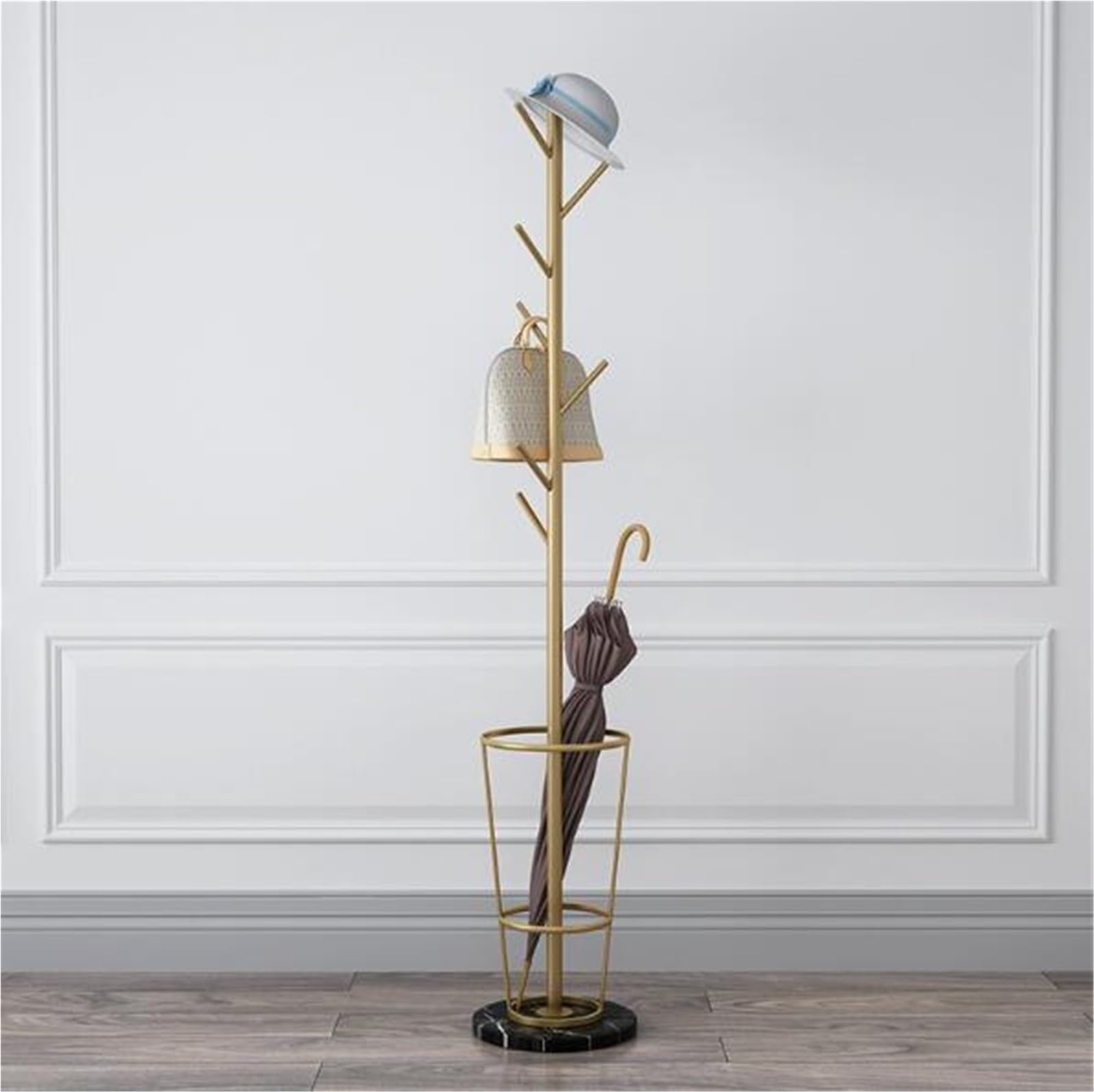 Jingnian C Oat Rack With Umbrella Holder, Freestanding Metal Tree Stand, Sturdy Oat Hanger For Living Room, Bedroom, Office, Entryway Or Hallway(C)