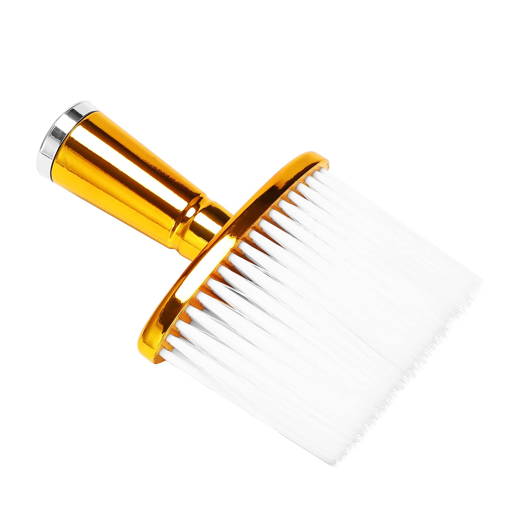 Yuemsh Cepillo de pelo suave para el cuello y la cara, peluquería, corte de pelo, cepillo de limpieza para peluquería, peluquería, peluquería, herramientas doradas