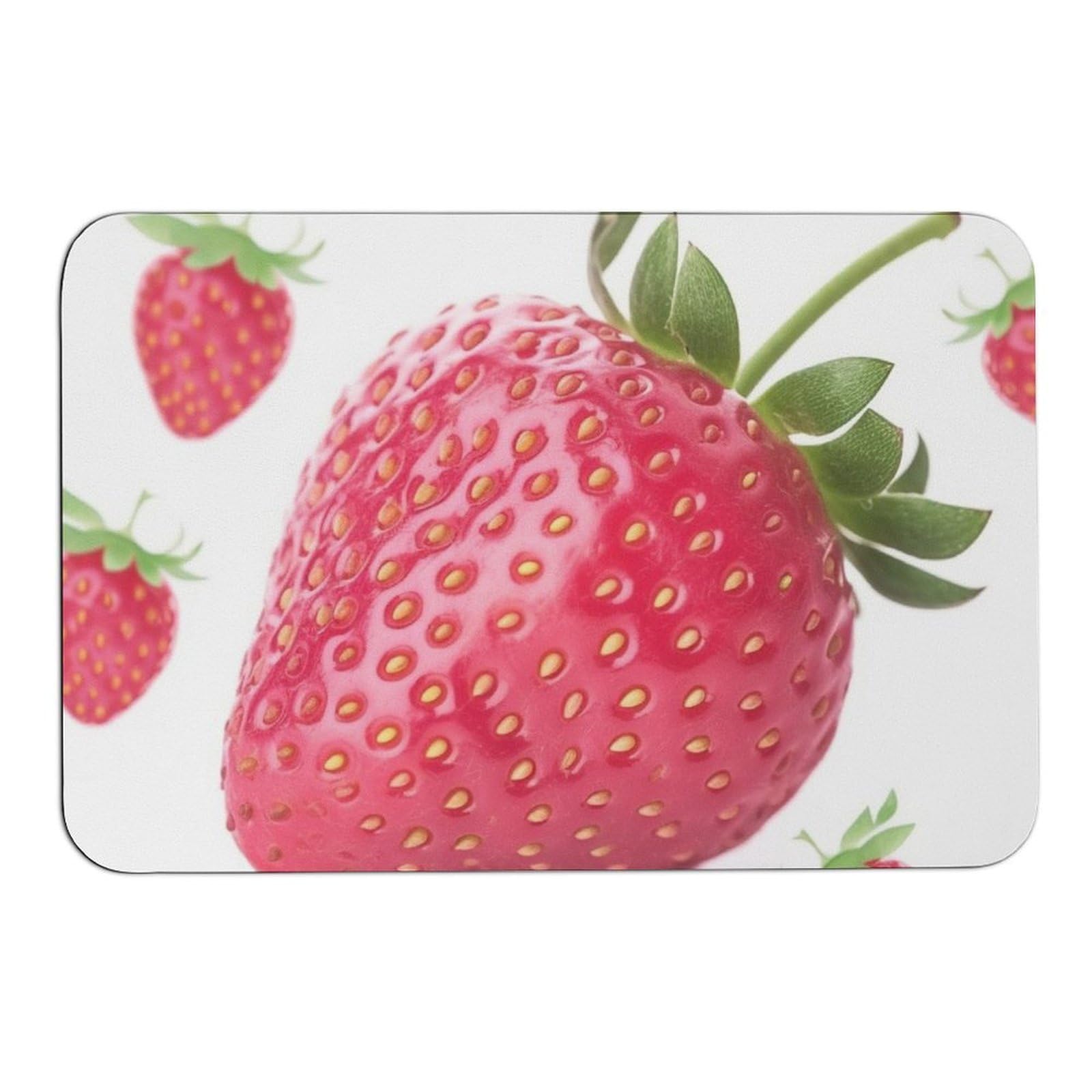 NTVOWPZO Strawberry Stone Bath Mats Strawberry Diatomaceous Earth Bath Mat Super Absorbent Bathroom Floor Mat Quick Drying Shower Mat for Shower Bathtub Bathroom Accessory