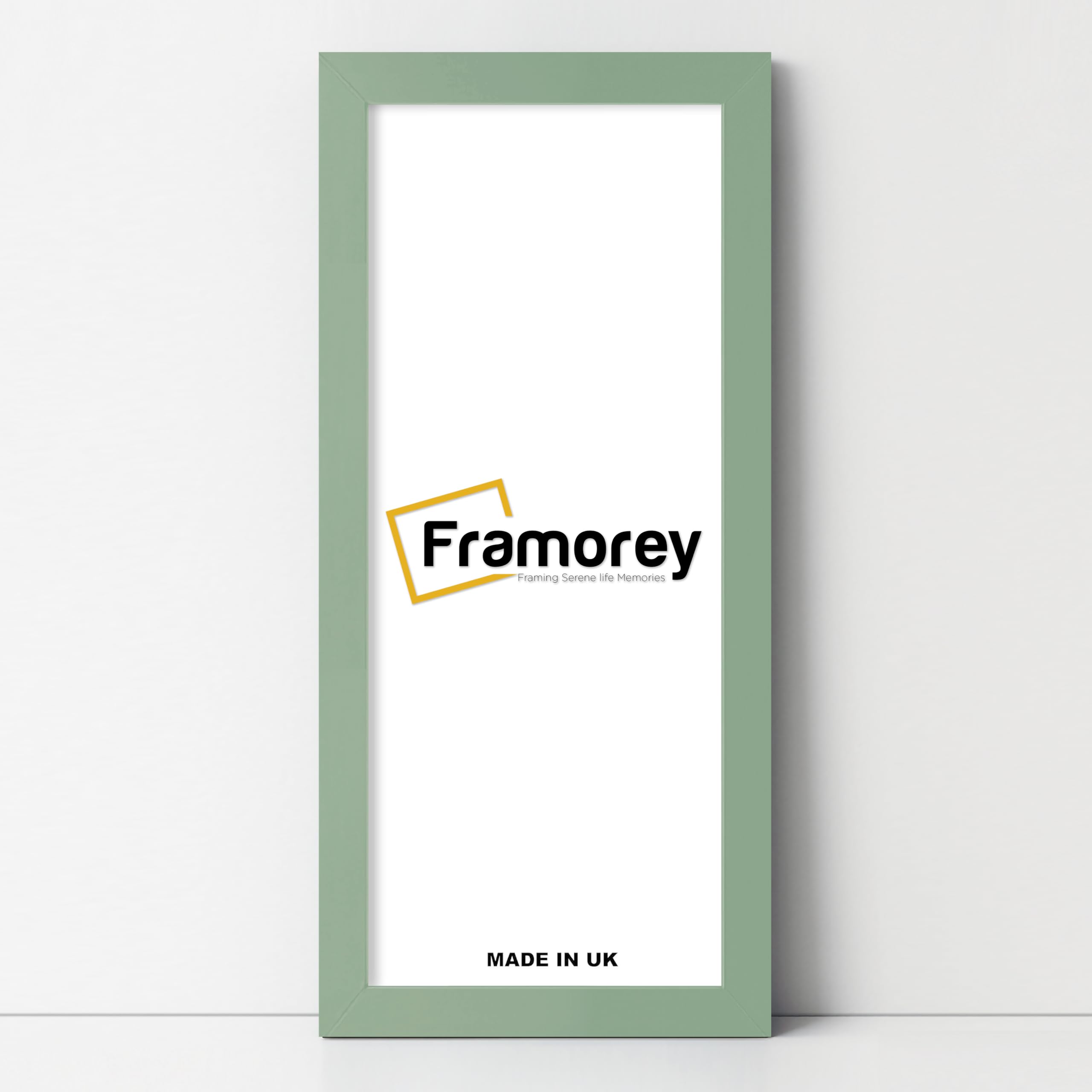 Framorey Modern Flat Green Photo Frames, 12x5 Inch Size Picture Frame, Handmade Wooden Frames, Personalized Poster Frames, Certificate Frames