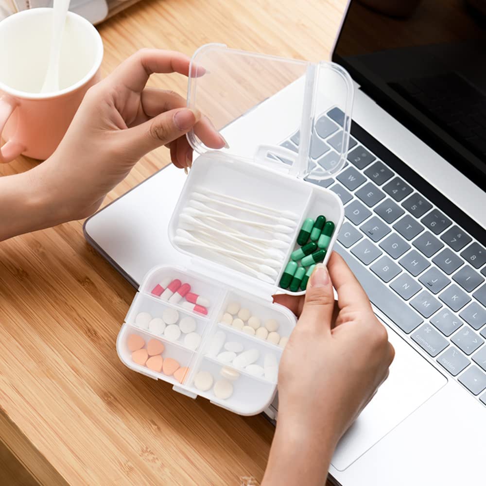 Portible Medicine Tablet Storage Container Case | 8 Slot Pill Case | Portable Weekly Pill Cases | Medicine Drug Box Pills Organizer (Pack Of 1). 4