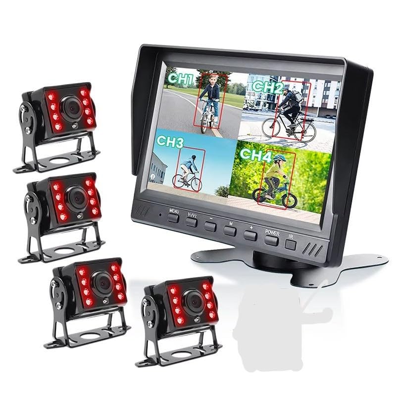 10" IPS Screen AHD 4CH Truck Monitor 1080P BSD Recording DVR CarPlay Rear View Camera Vehicle Blind Spot Reversing Aid with 4 Cameras-image-37