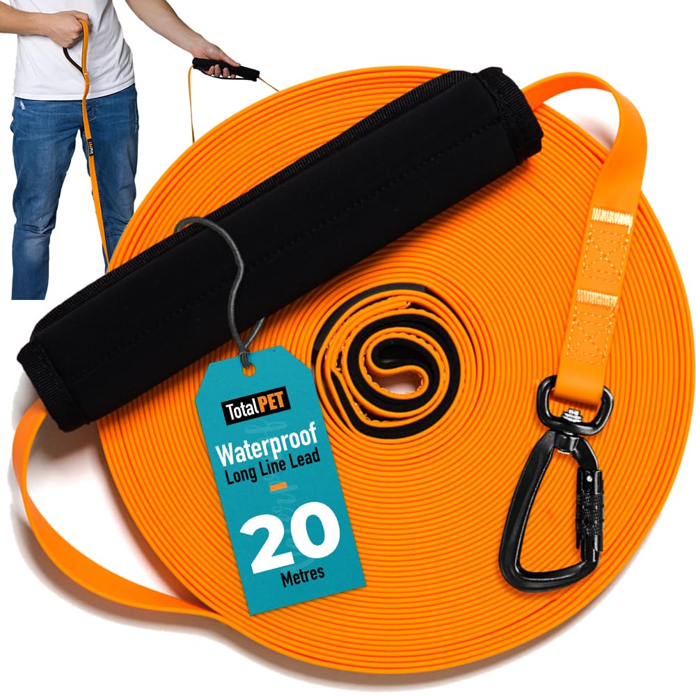 Total Pet Wasserdichte Trainingsleine für Hunde – Extra lange 20m Leine – geeignet für alle Größen