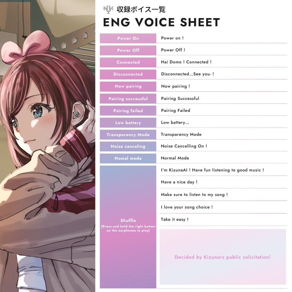 Amazon.co.jp: AVIOT TE-V1R-KZN KizunaAI コラボ ワイヤレスイヤホン