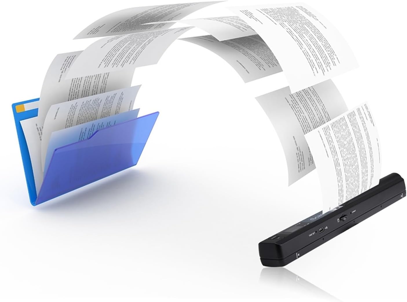 ドキュメントスキャナー ポータブルハンドヘルドドキュメントスキャナ、16GBカード付きミニペンスキャナドキュメント&amp;画像A4